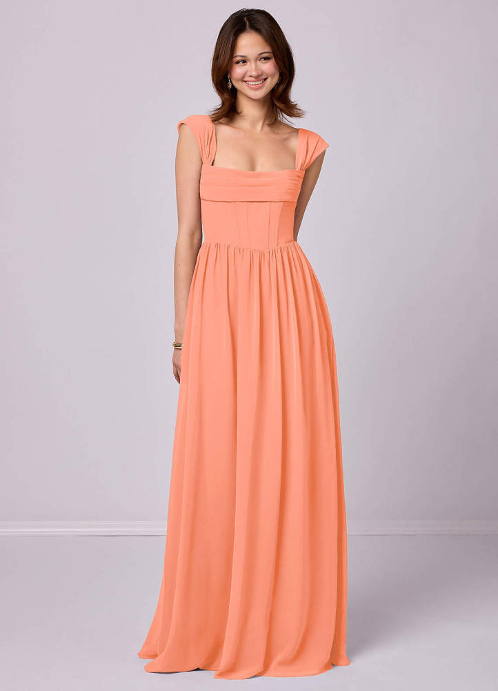 Sky Blue A-Line Corset Chiffon Dress Sky Blue 5