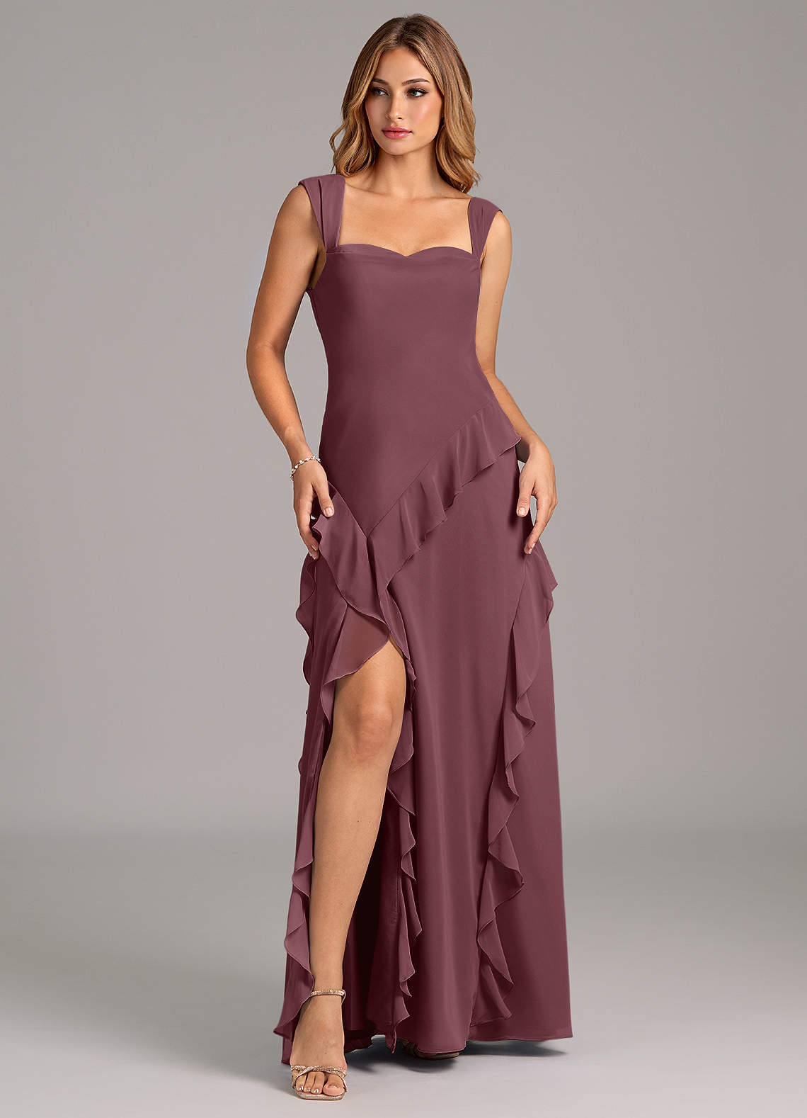 elyessen Sloane Sky Blue A-Line Sweetheart Neckline Chiffon Dress 5