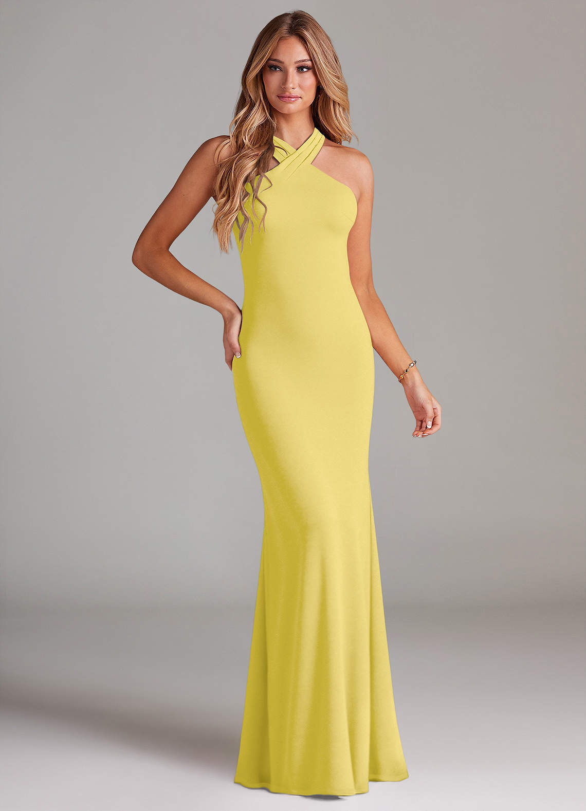 elyessen Doretta Sky Blue Mermaid Pleated Chiffon Dress 7