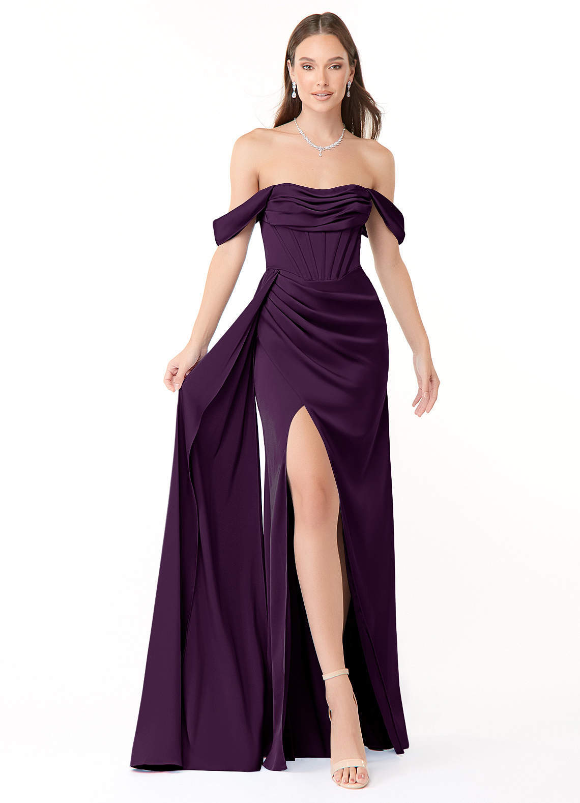 elyessen Amyra Black Mermaid Off the Shoulder Stretch Satin Convertible Dress 5