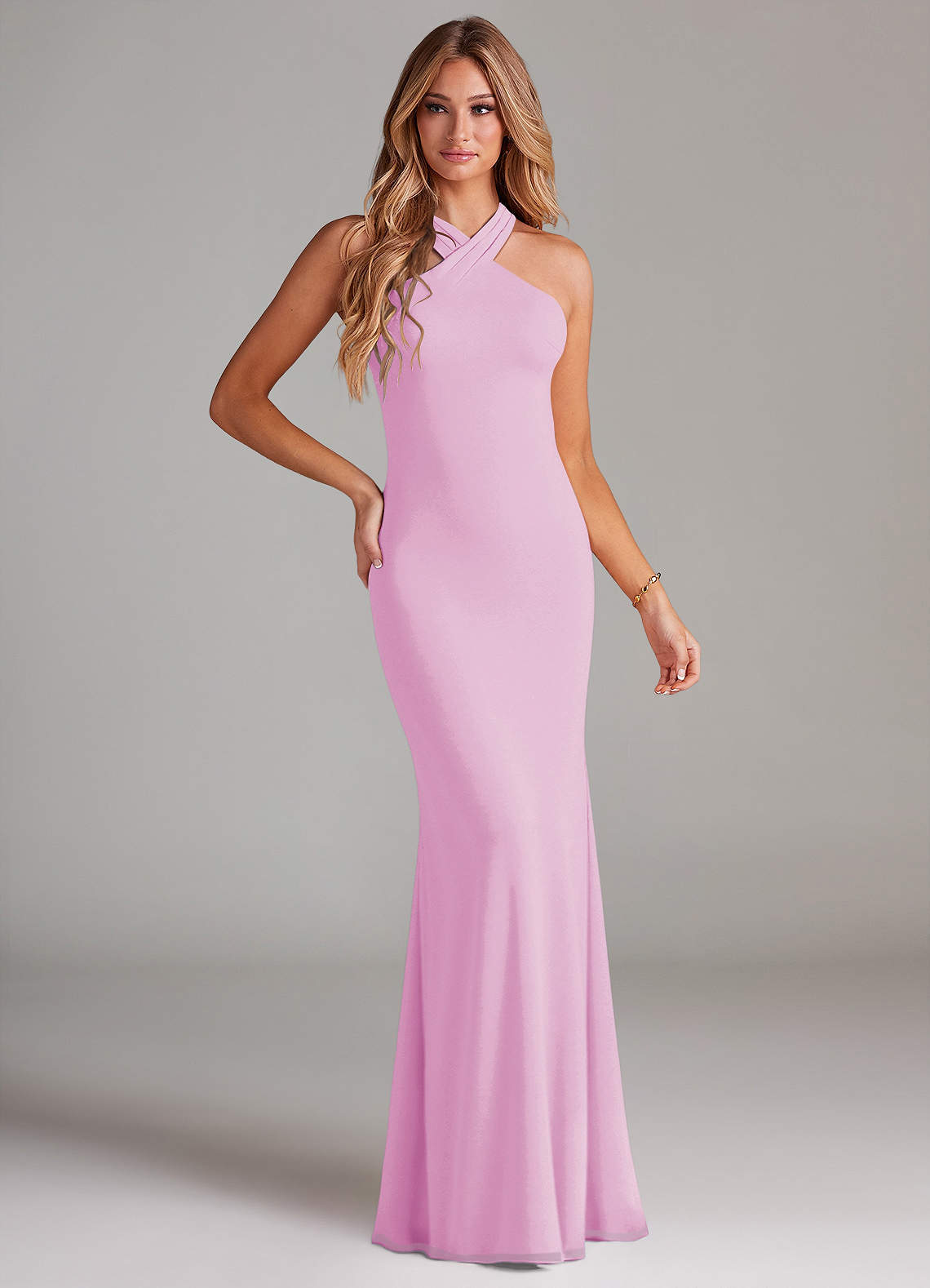 elyessen Doretta Sky Blue Mermaid Pleated Chiffon Dress 4