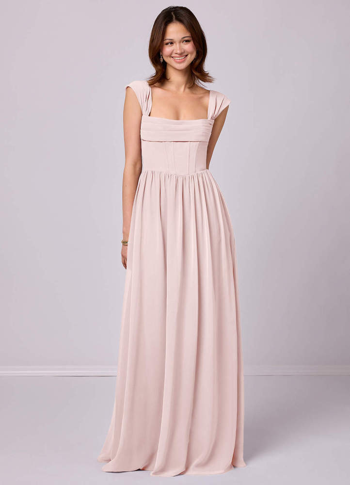 Sky Blue A-Line Corset Chiffon Dress Sky Blue 3