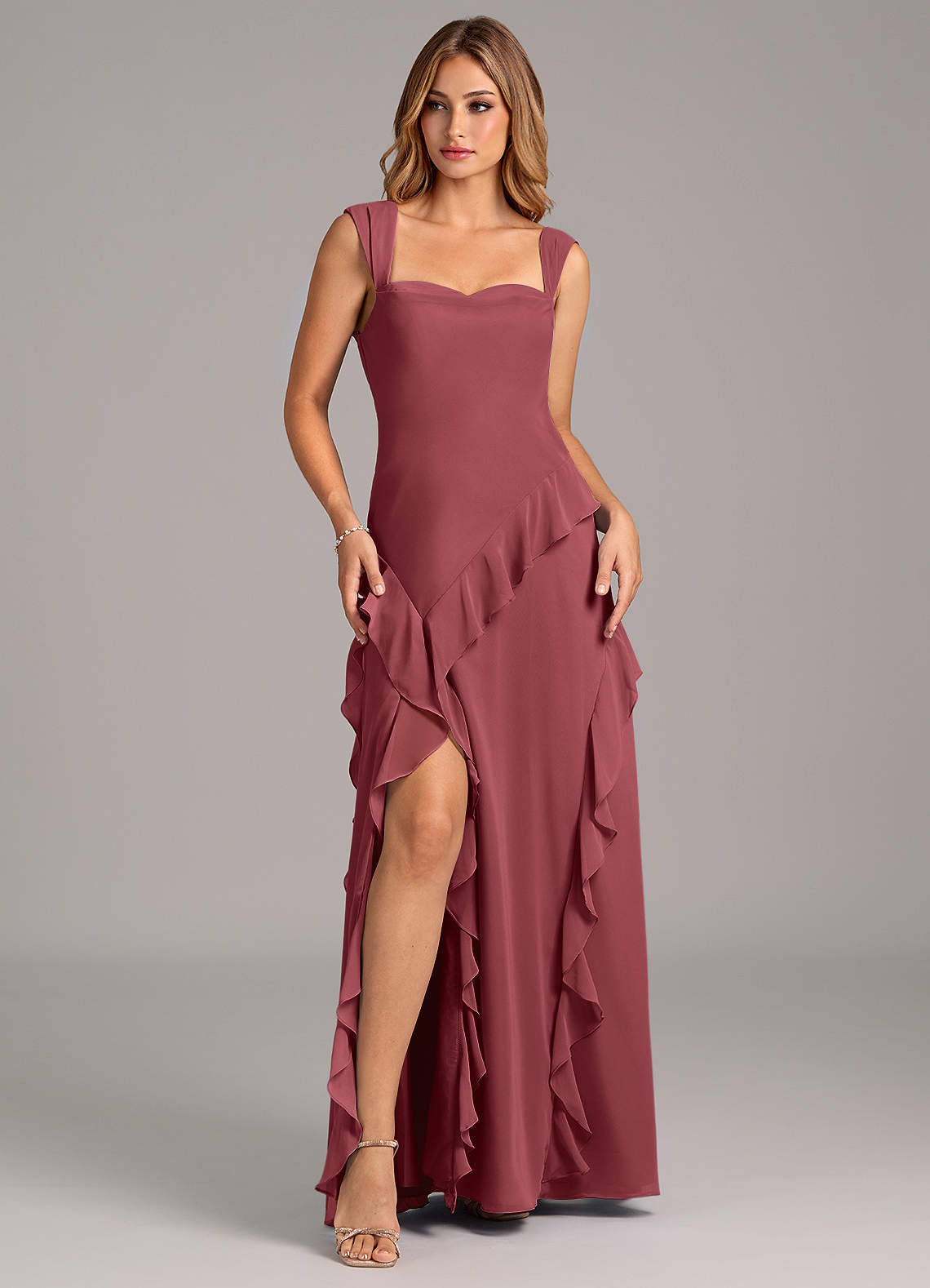 elyessen Sloane Sky Blue A-Line Sweetheart Neckline Chiffon Dress 6