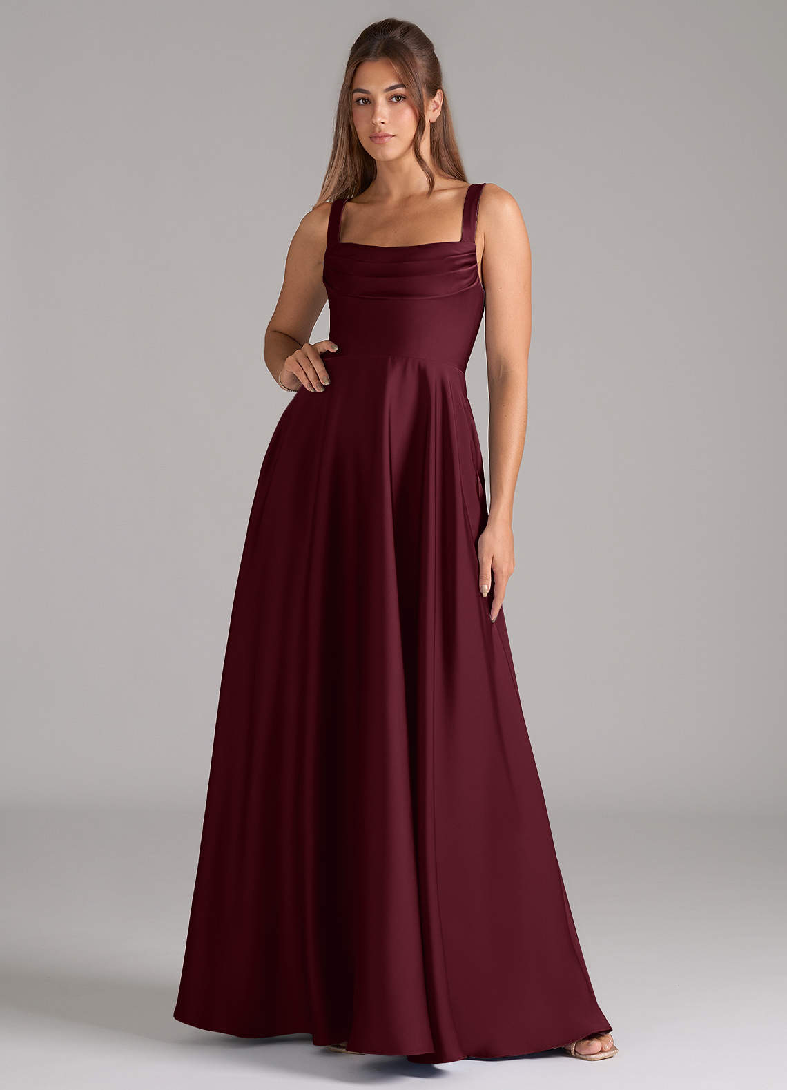 elyessen Shaude Black A-Line Pleated Stretch Satin Dress 6