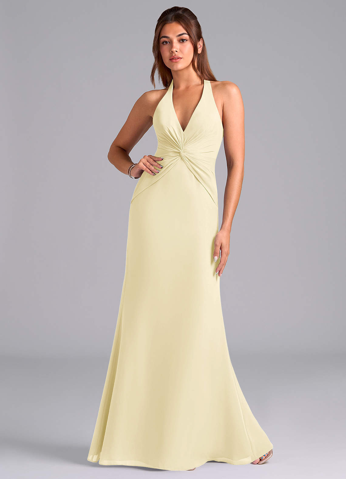 elyessen Valerie Sky Blue Mermaid Pleated Chiffon Dress 7