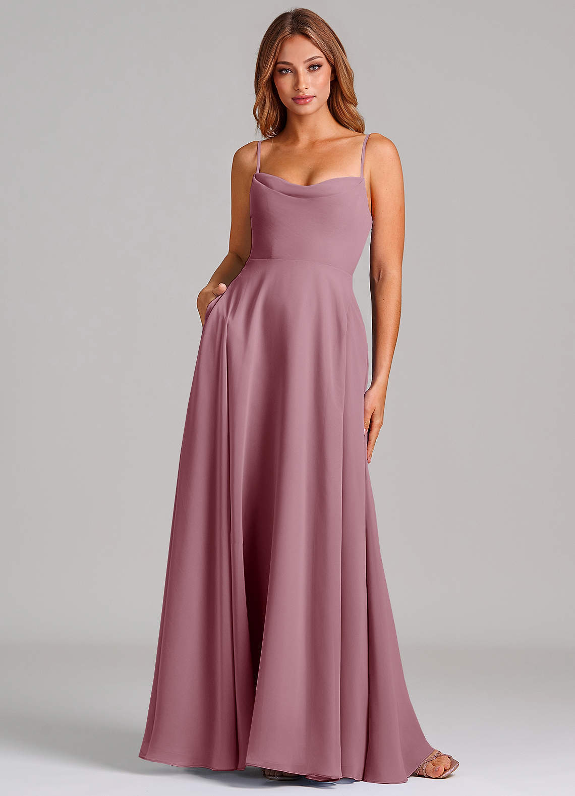 elyessen Elle Dusty Sage A-Line Pleated Chiffon Dress 4