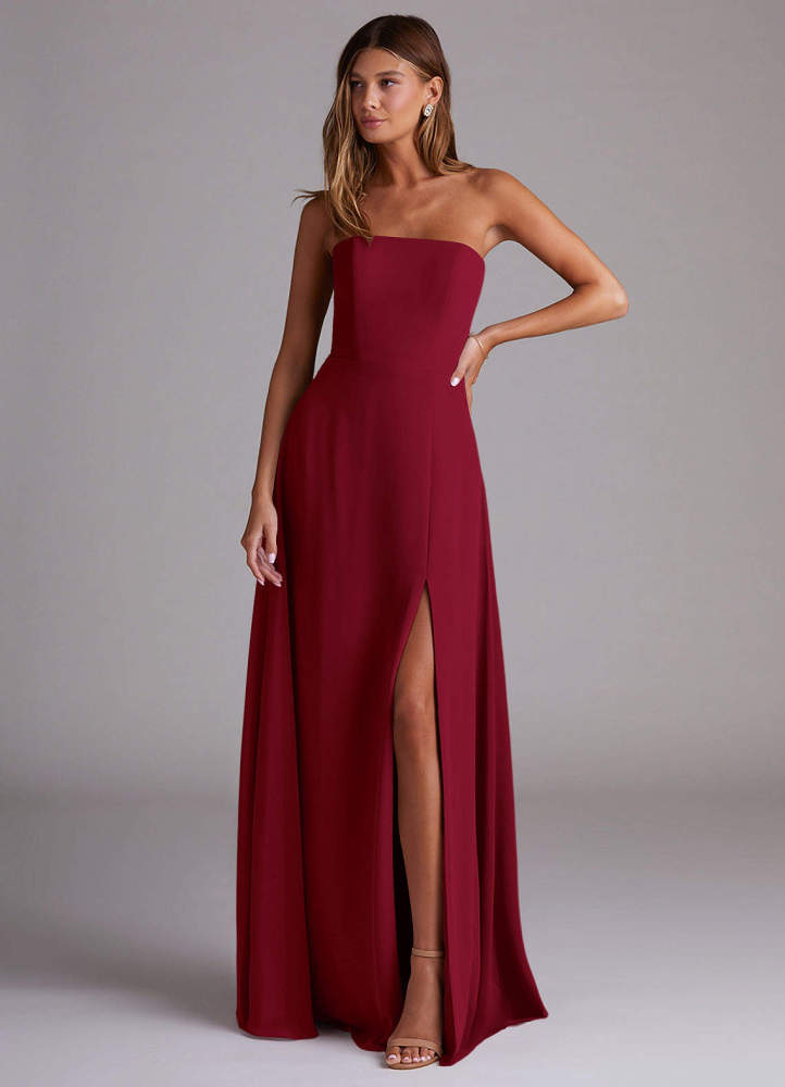 elyessen Wren Black A-Line Side Slit Chiffon Convertible Dress 6