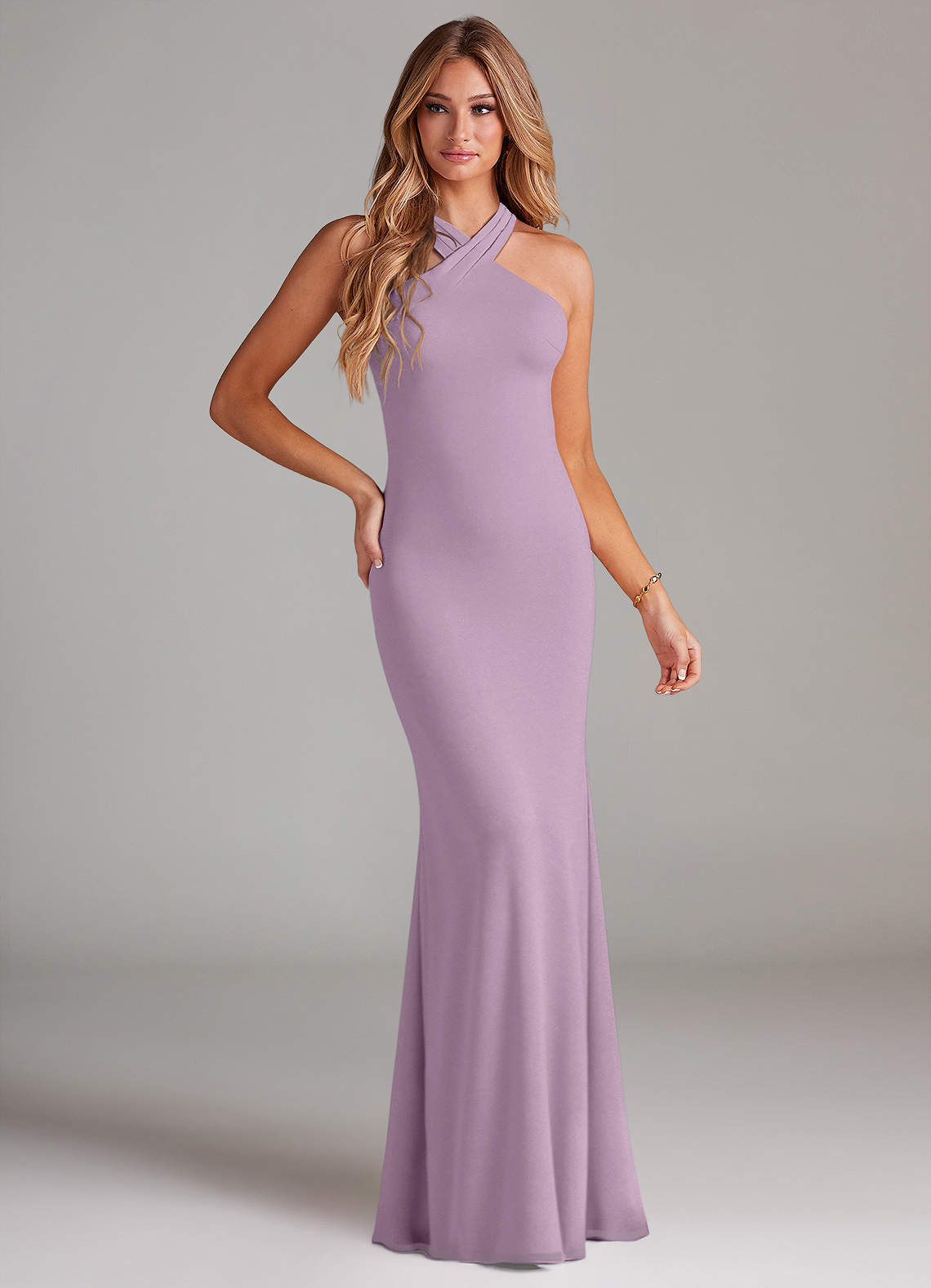 elyessen Doretta Sky Blue Mermaid Pleated Chiffon Dress 5