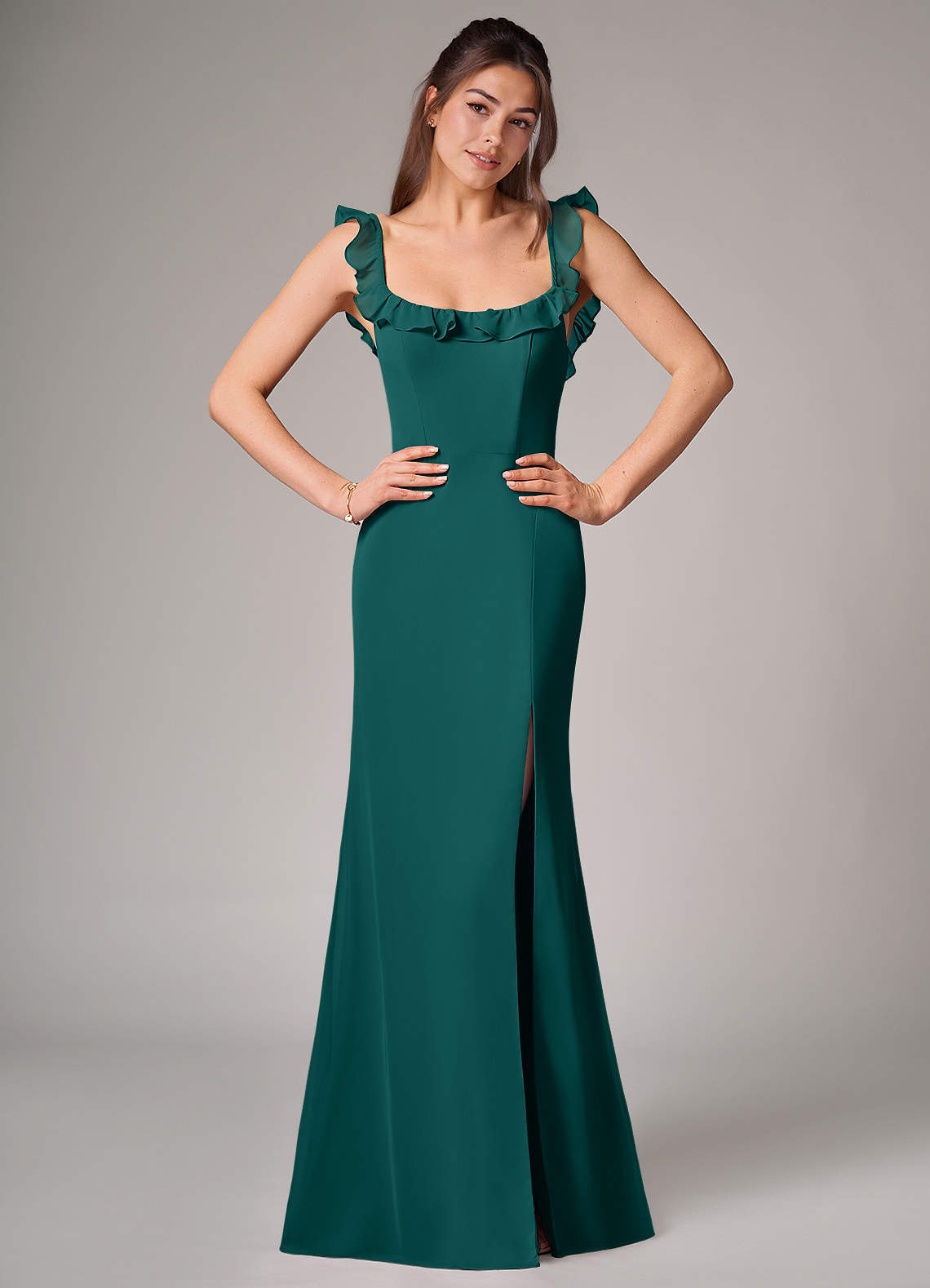 elyessen Callie Sky Blue Mermaid Side Slit Chiffon Convertible Dress 2