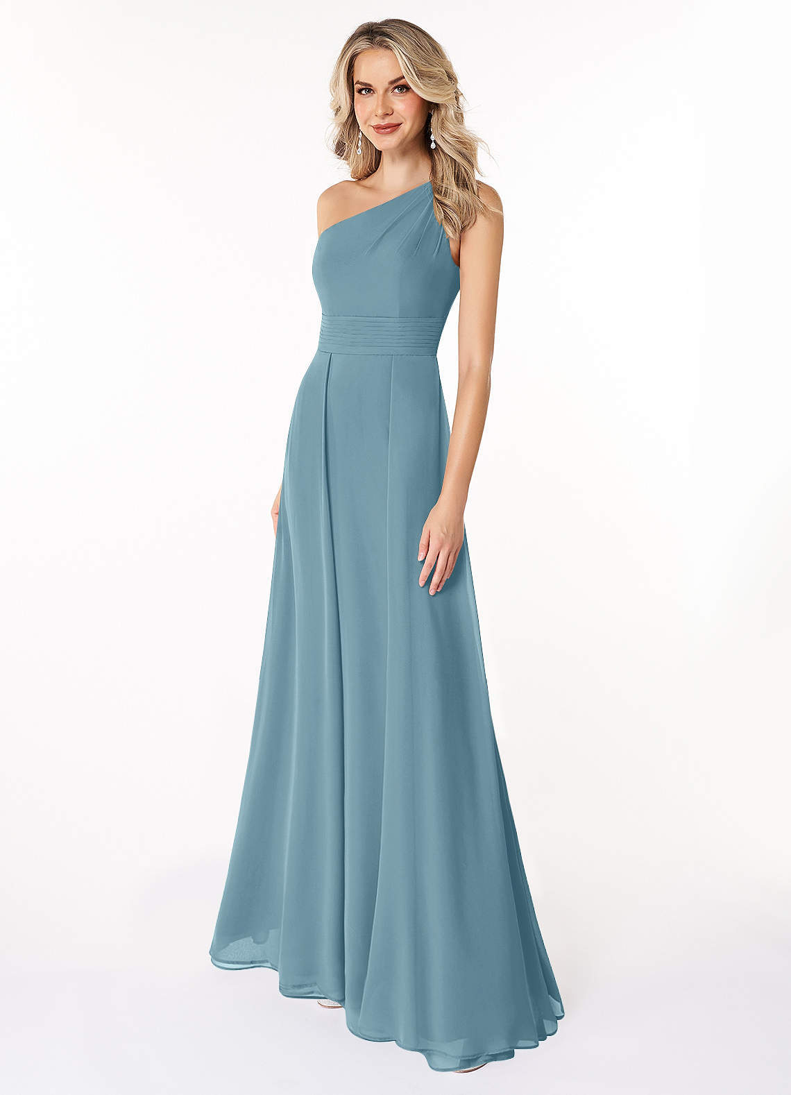 elyessen Dallas Black A-Line One Shoulder Chiffon Dress 8
