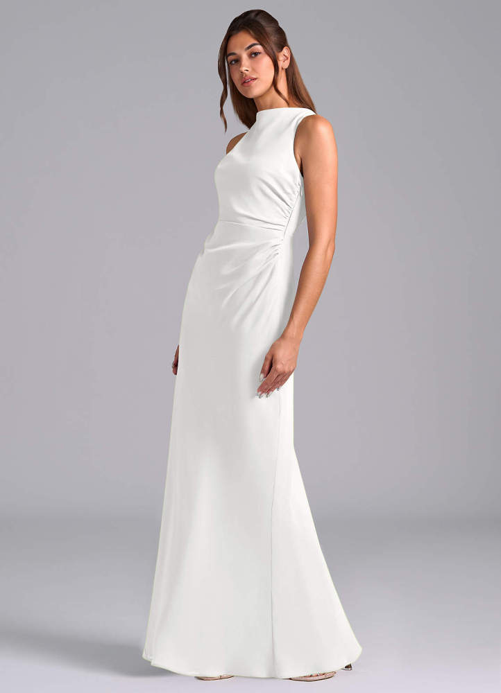 elyessen Evadne Sky Blue Sheath Pleated Chiffon Dress 7