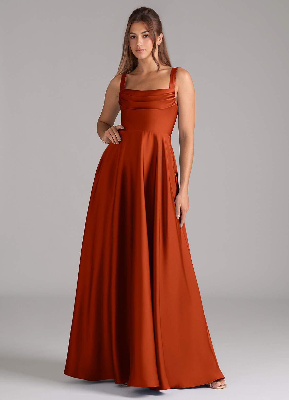 elyessen Shaude Black A-Line Pleated Stretch Satin Dress 6
