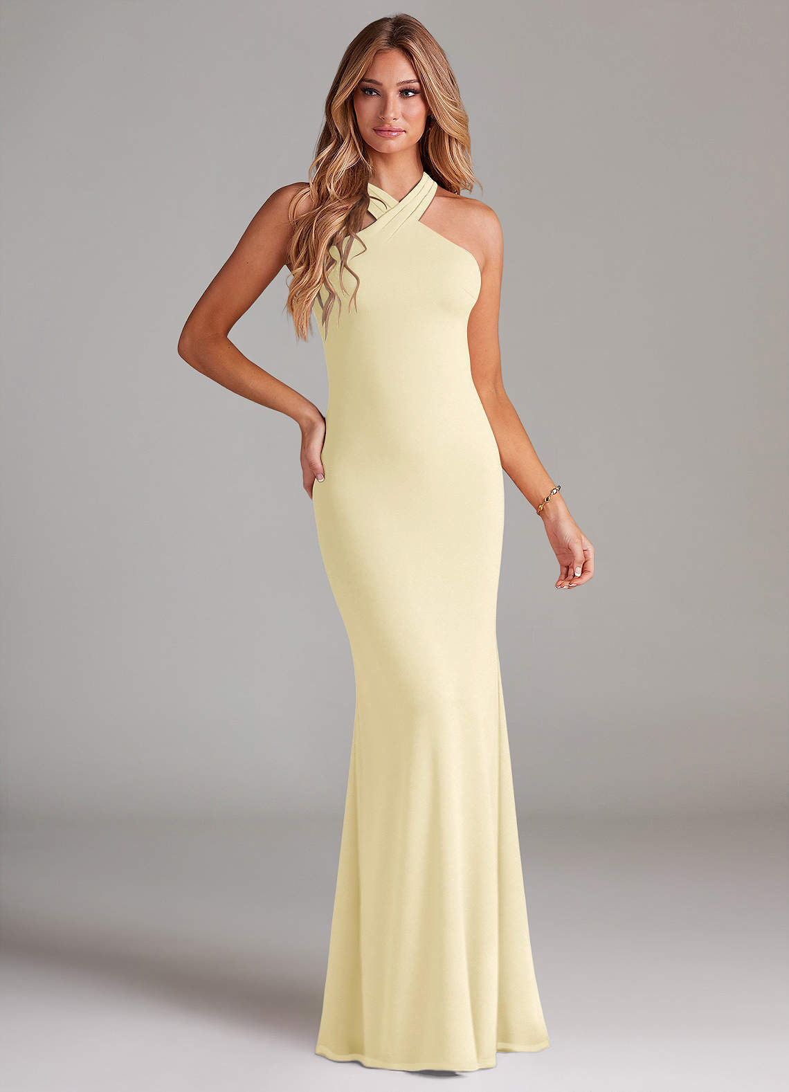 elyessen Doretta Sky Blue Mermaid Pleated Chiffon Dress 7