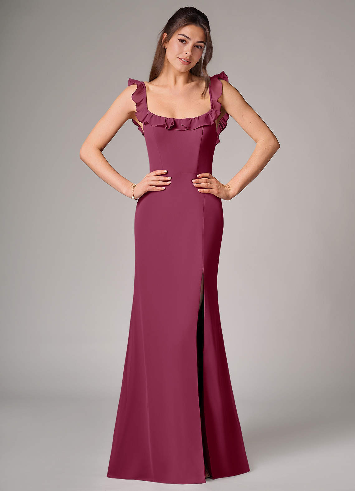 elyessen Callie Sky Blue Mermaid Side Slit Chiffon Convertible Dress 5