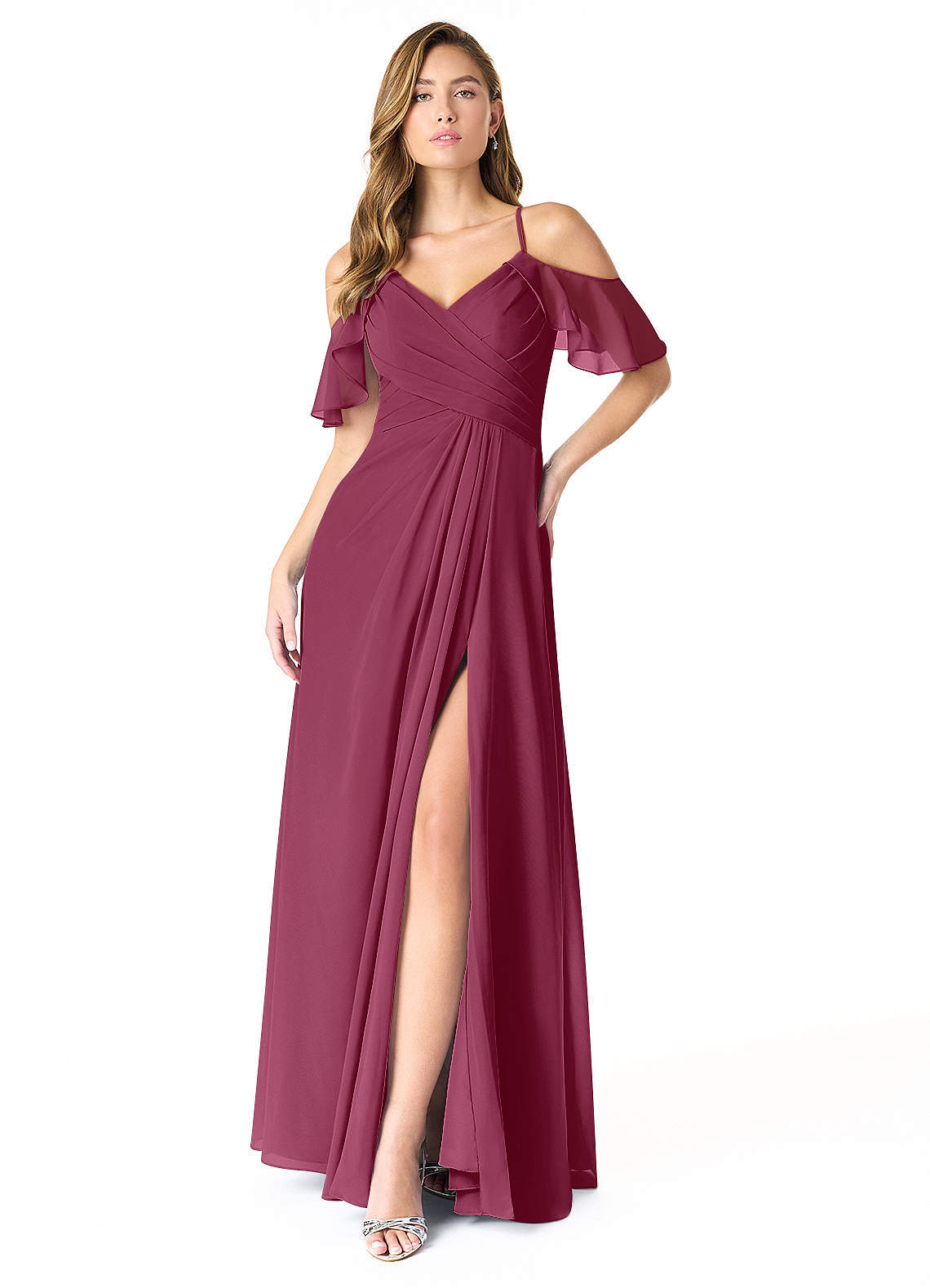 elyessen Dakota Dusty Sage A-Line V-Neck Pleated Chiffon Dress 5