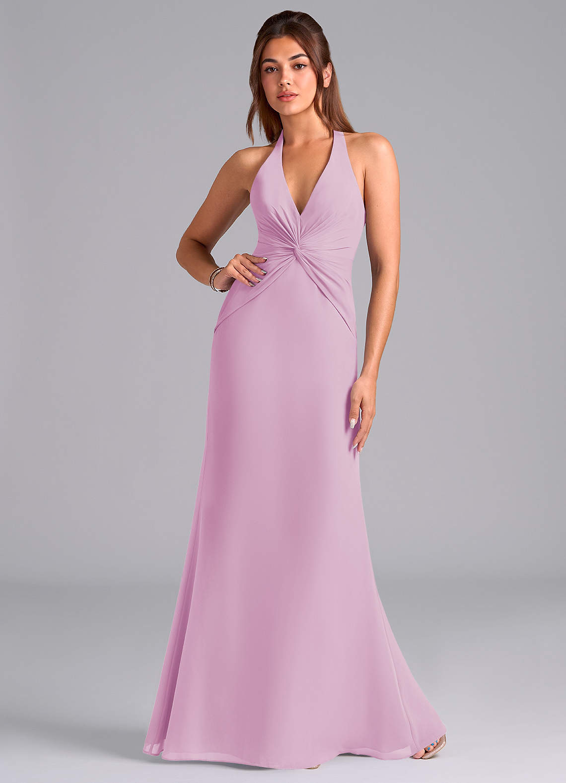 elyessen Valerie Sky Blue Mermaid Pleated Chiffon Dress 4