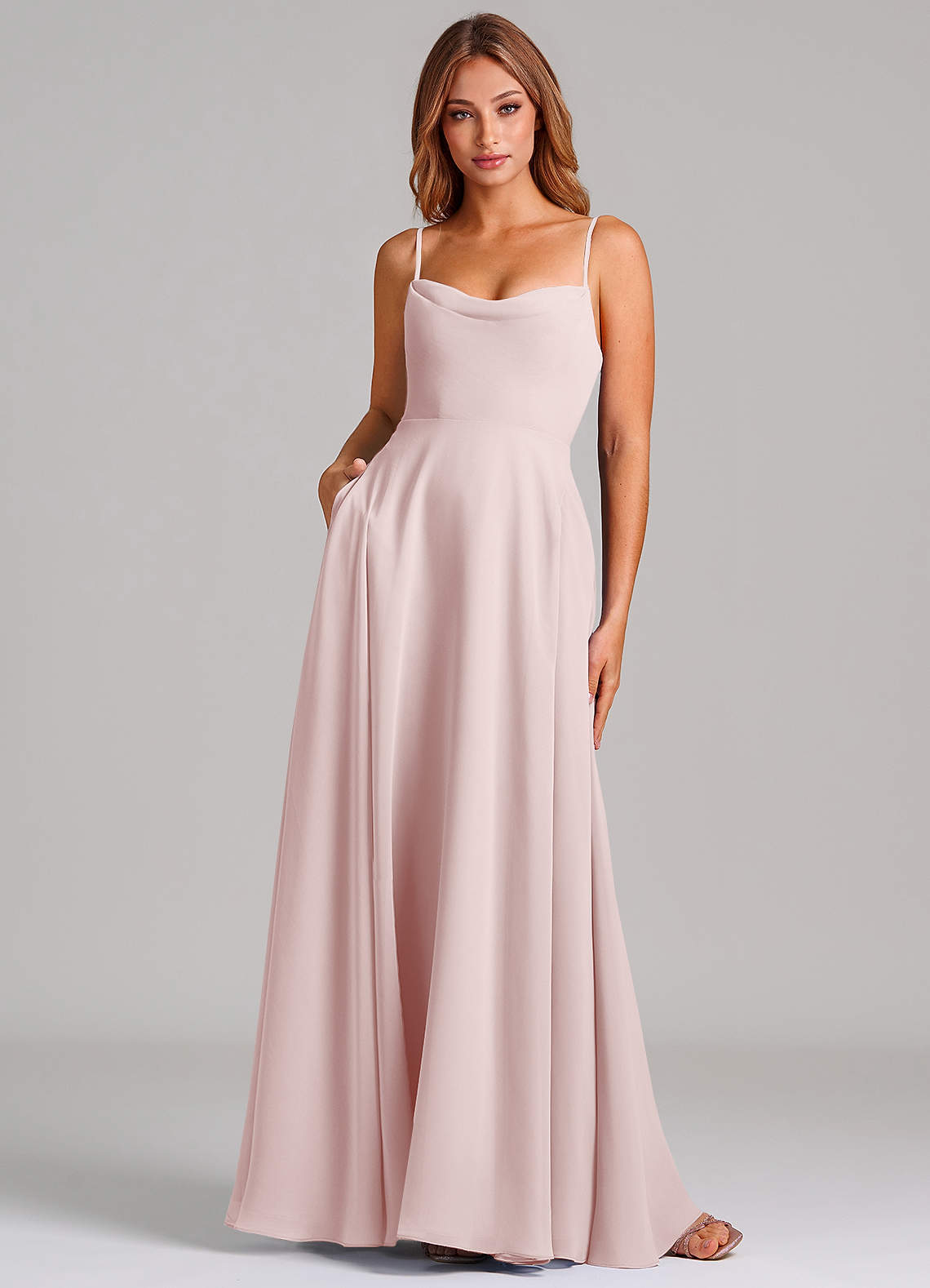 elyessen Elle Dusty Sage A-Line Pleated Chiffon Dress 3