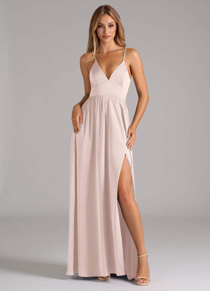 elyessen Aaida Dusty Sage A-Line Corset Stretch Satin Dress 4