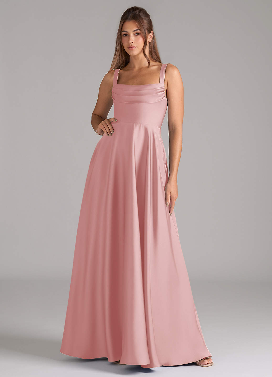 elyessen Shaude Black A-Line Pleated Stretch Satin Dress 4