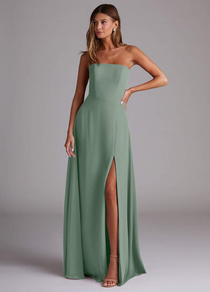 elyessen Wren Black A-Line Side Slit Chiffon Convertible Dress 1