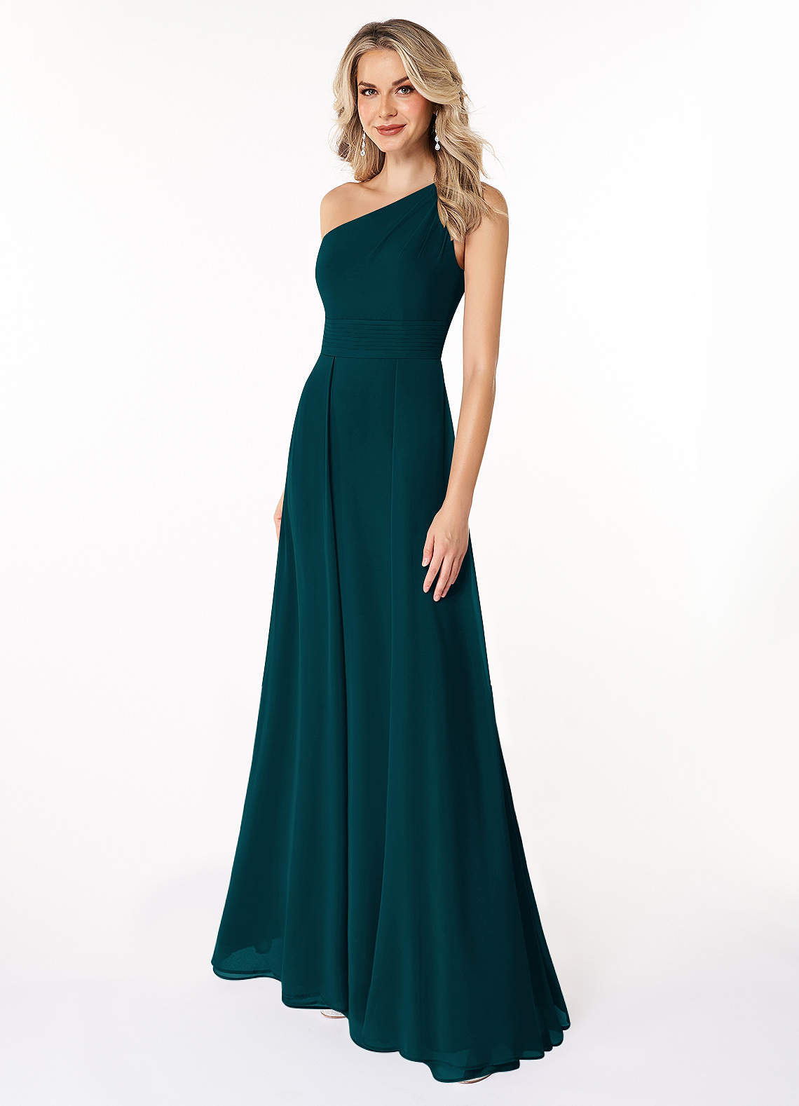 elyessen Dallas Black A-Line One Shoulder Chiffon Dress 2