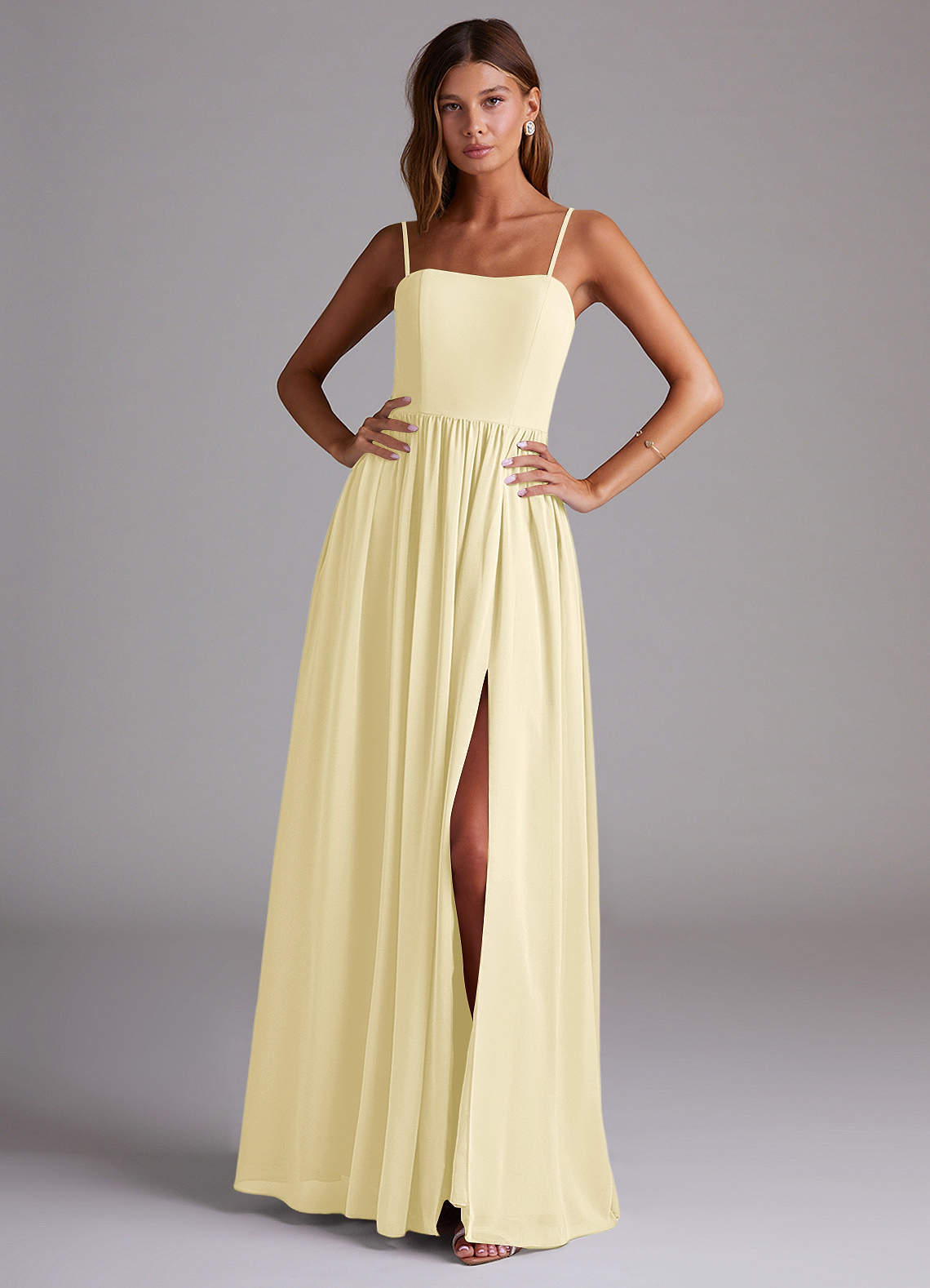 elyessen Calianna Dusty Blue A-Line Off the Shoulder Chiffon Convertible Dress 7