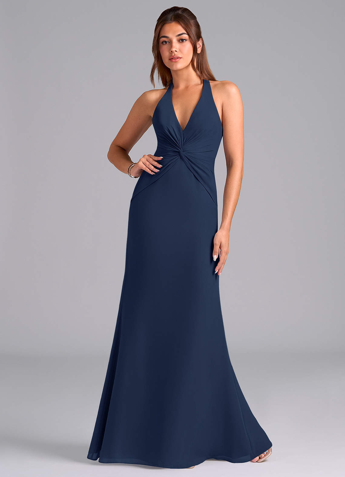 elyessen Valerie Sky Blue Mermaid Pleated Chiffon Dress 3