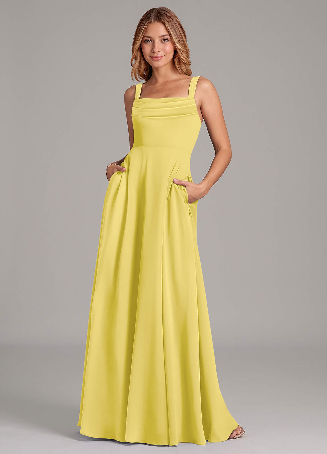 elyessen Shaude Sky Blue A-Line Pleated Chiffon Dress 7