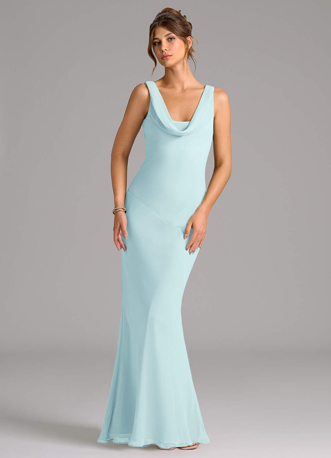 elyessen Rylina Sky Blue Mermaid Pleated Chiffon Dress 2