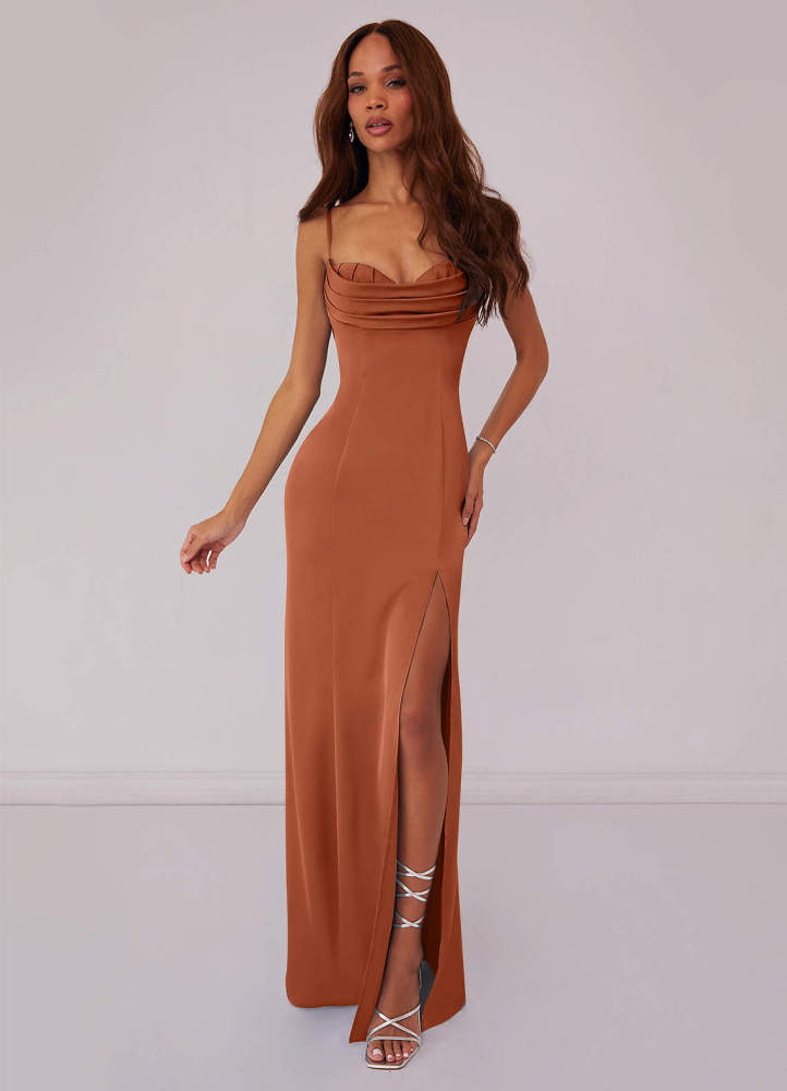 Black Mermaid Corset Stretch Satin Dress black 3