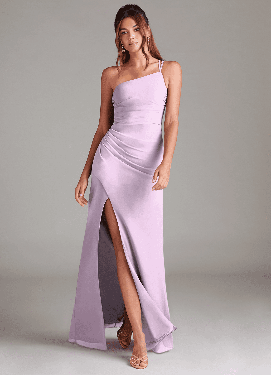 elyessen Eren Sky Blue Sheath One Shoulder Chiffon Dress 5