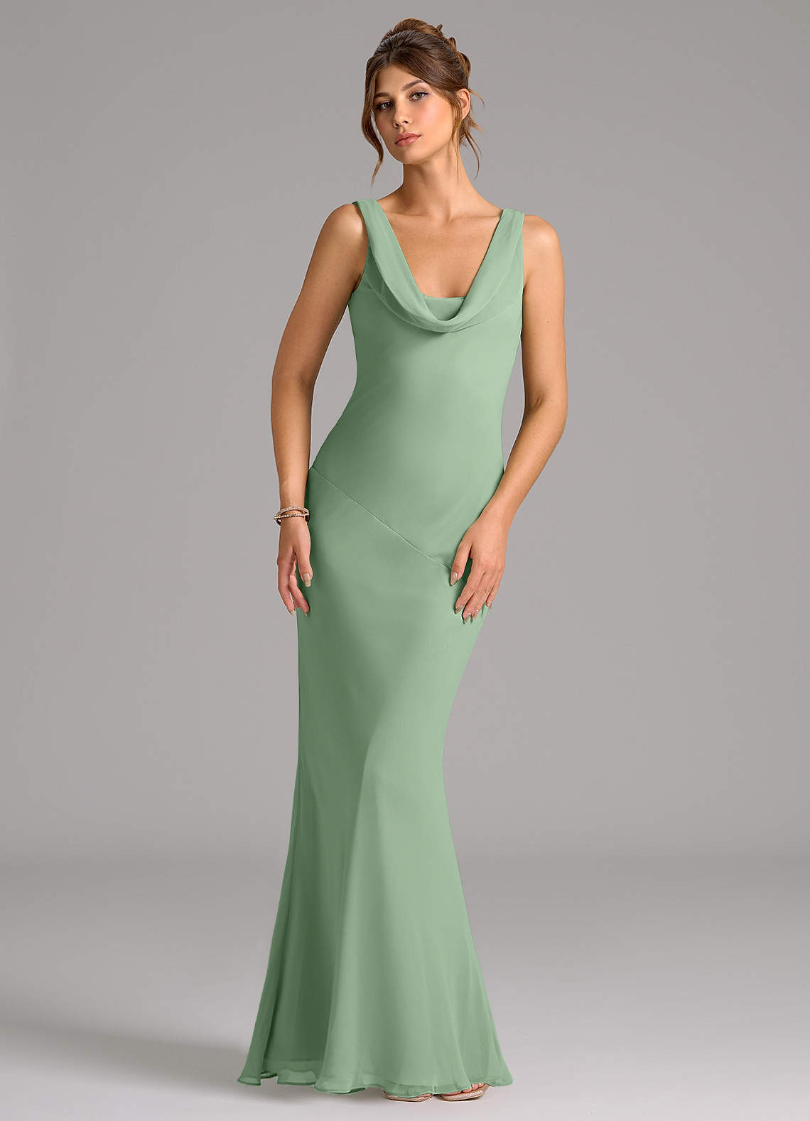 elyessen Rylina Sky Blue Mermaid Pleated Chiffon Dress 1