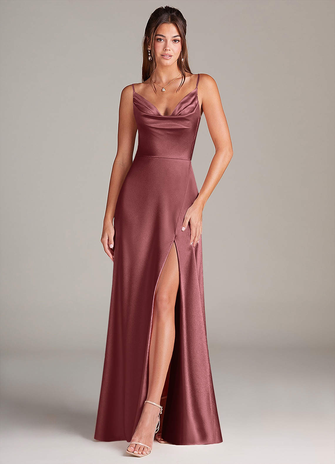 elyessen Sarella Black A-Line Pleated Stretch Satin Dress 5