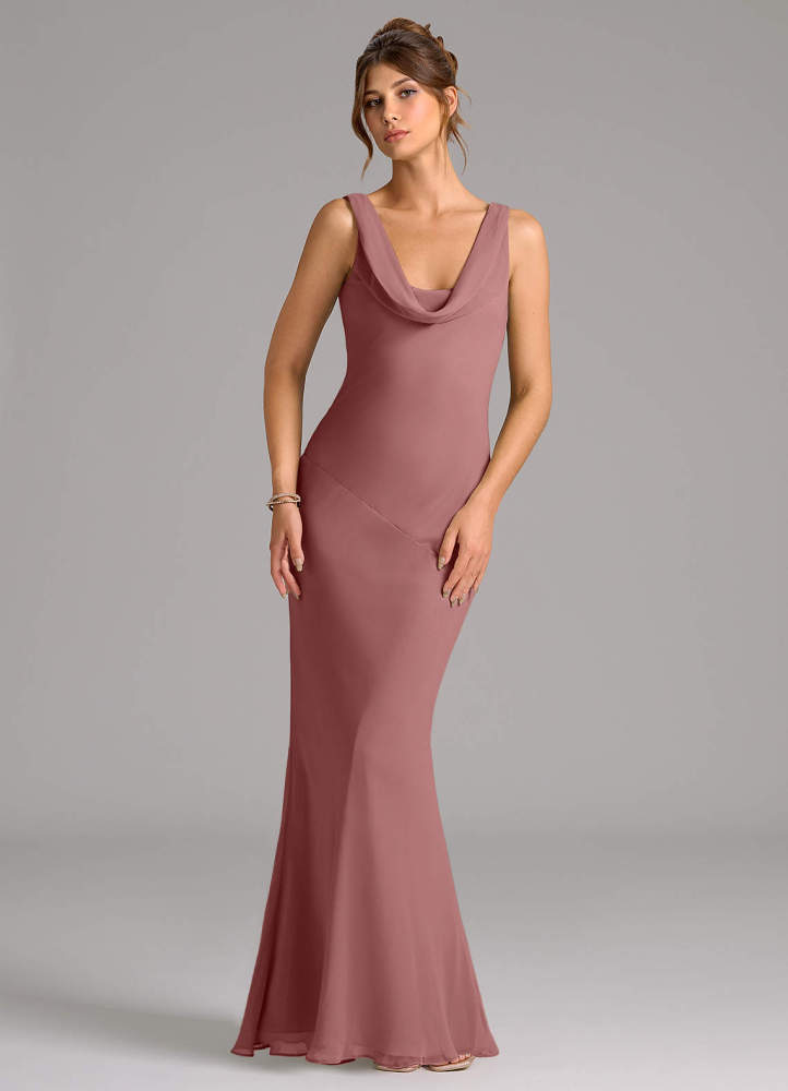 elyessen Rylina Sky Blue Mermaid Pleated Chiffon Dress 5