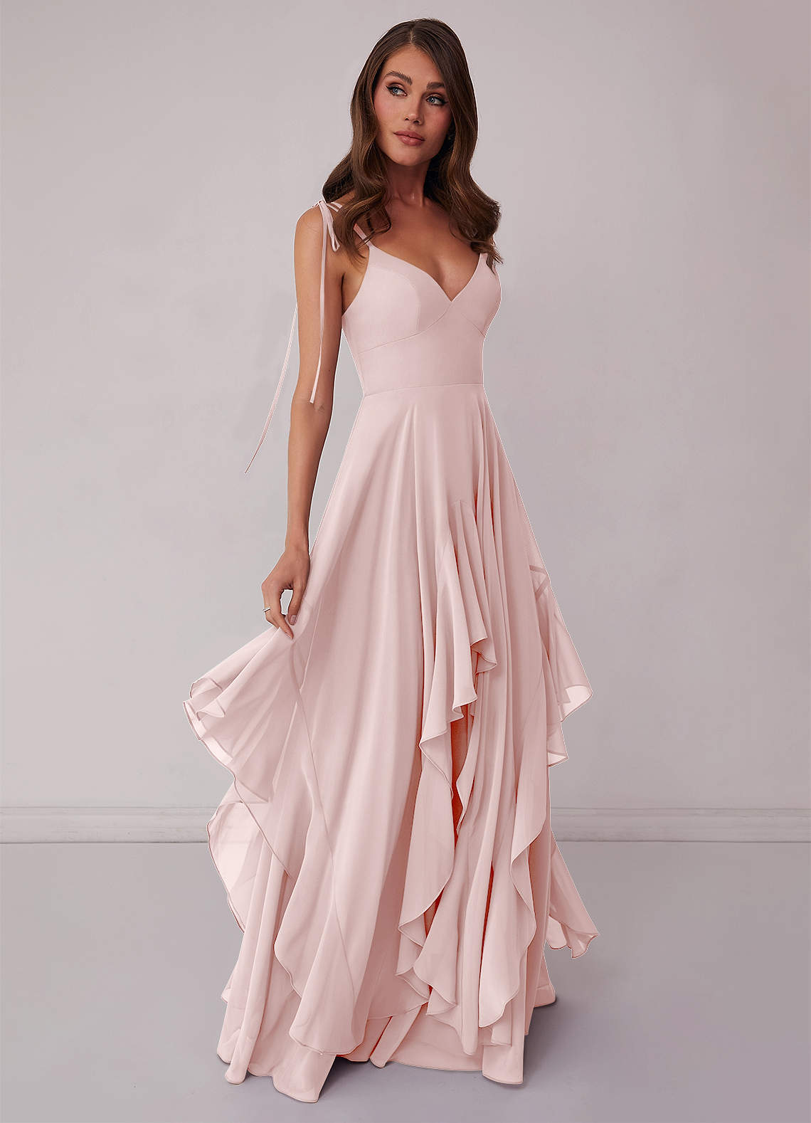 Agave A-Line Bow Chiffon Dress Moss Green 2