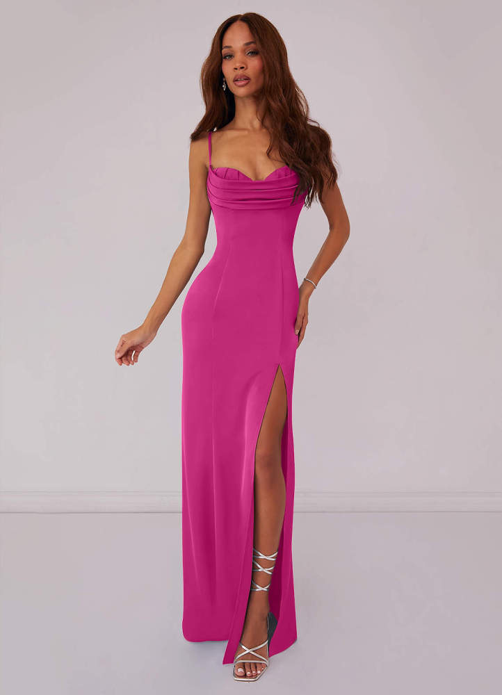 Black Mermaid Corset Stretch Satin Dress black 3