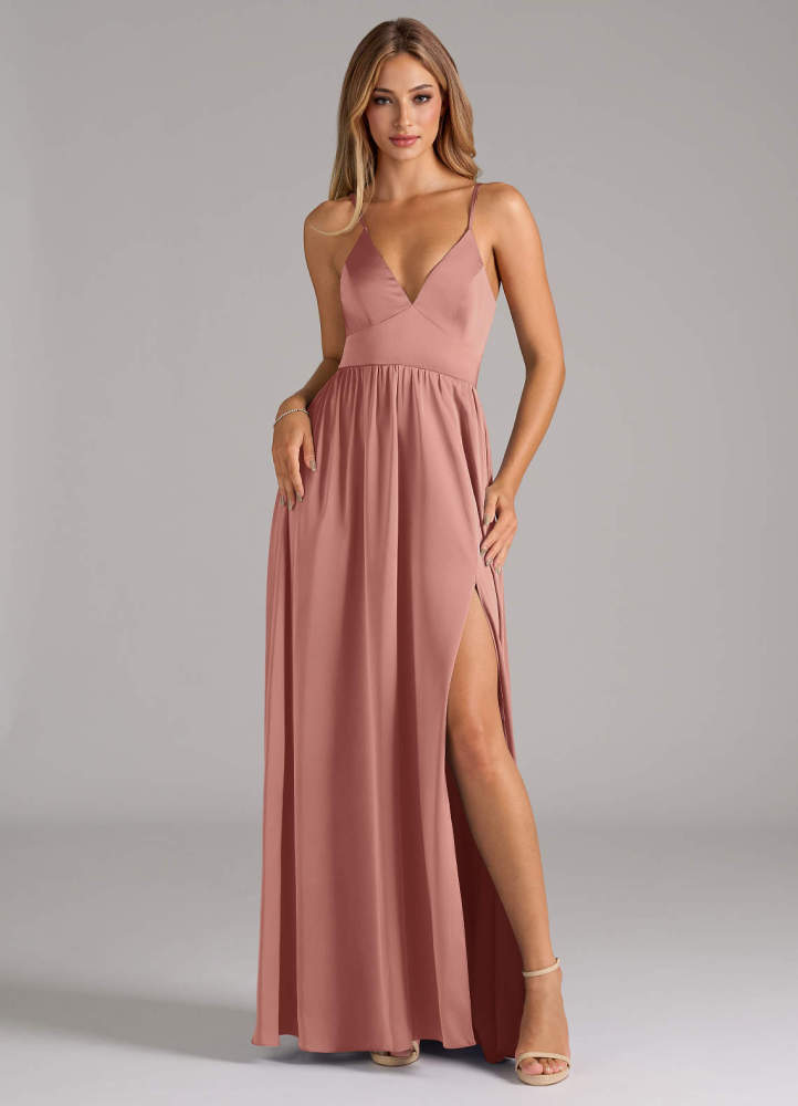 elyessen Aaida Dusty Sage A-Line Corset Stretch Satin Dress 4