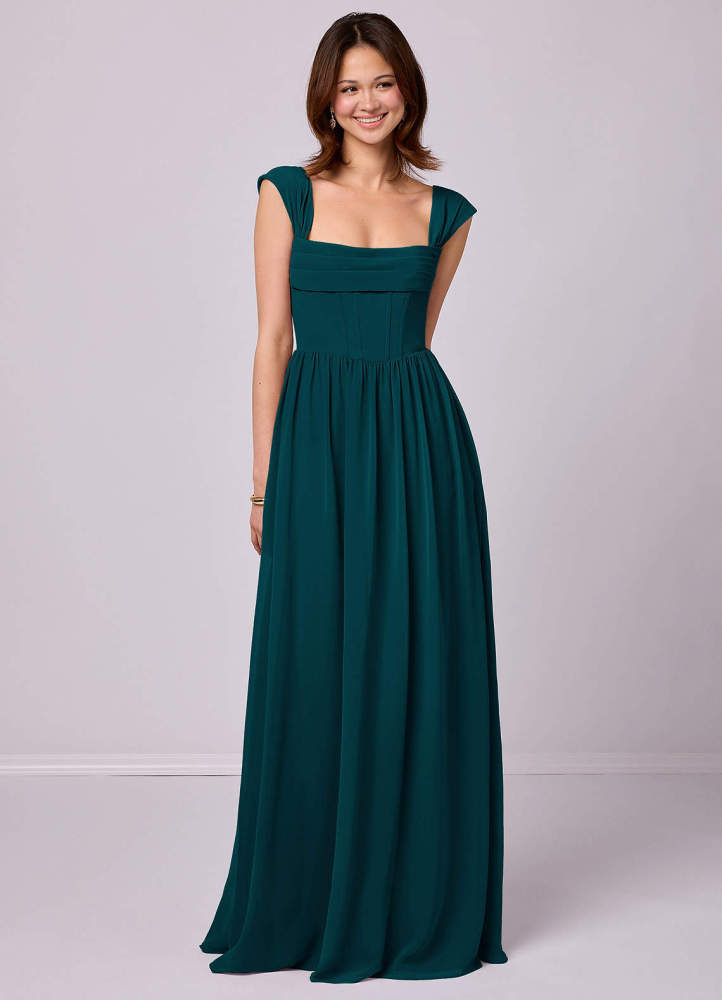 Sky Blue A-Line Corset Chiffon Dress Sky Blue 1