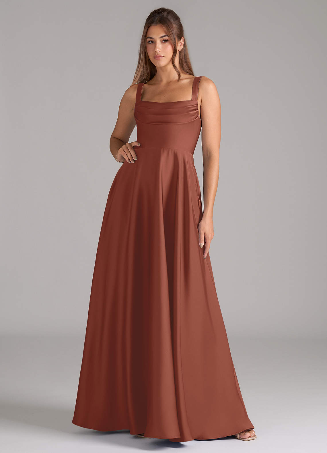 elyessen Shaude Black A-Line Pleated Stretch Satin Dress 6