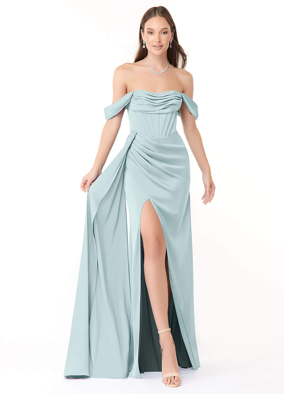 elyessen Amyra Black Mermaid Off the Shoulder Stretch Satin Convertible Dress 3