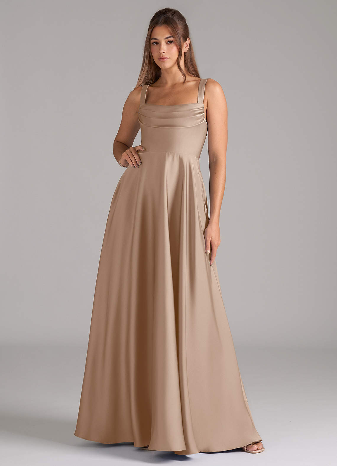 elyessen Shaude Black A-Line Pleated Stretch Satin Dress 7