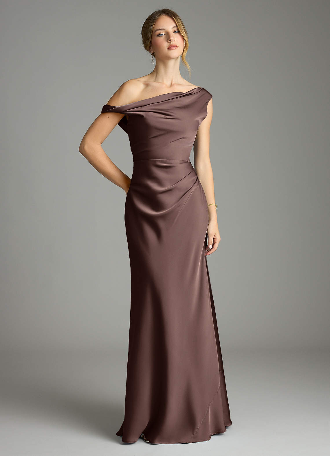 elyessen Emerson Black Mermaid Off the Shoulder Stretch Satin Dress 8