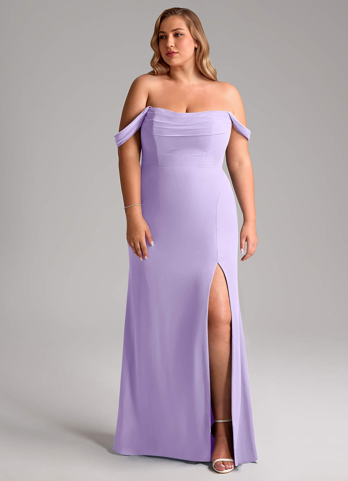 elyessen Saige Sky Blue A-Line Off the Shoulder Chiffon Convertible Dress 5