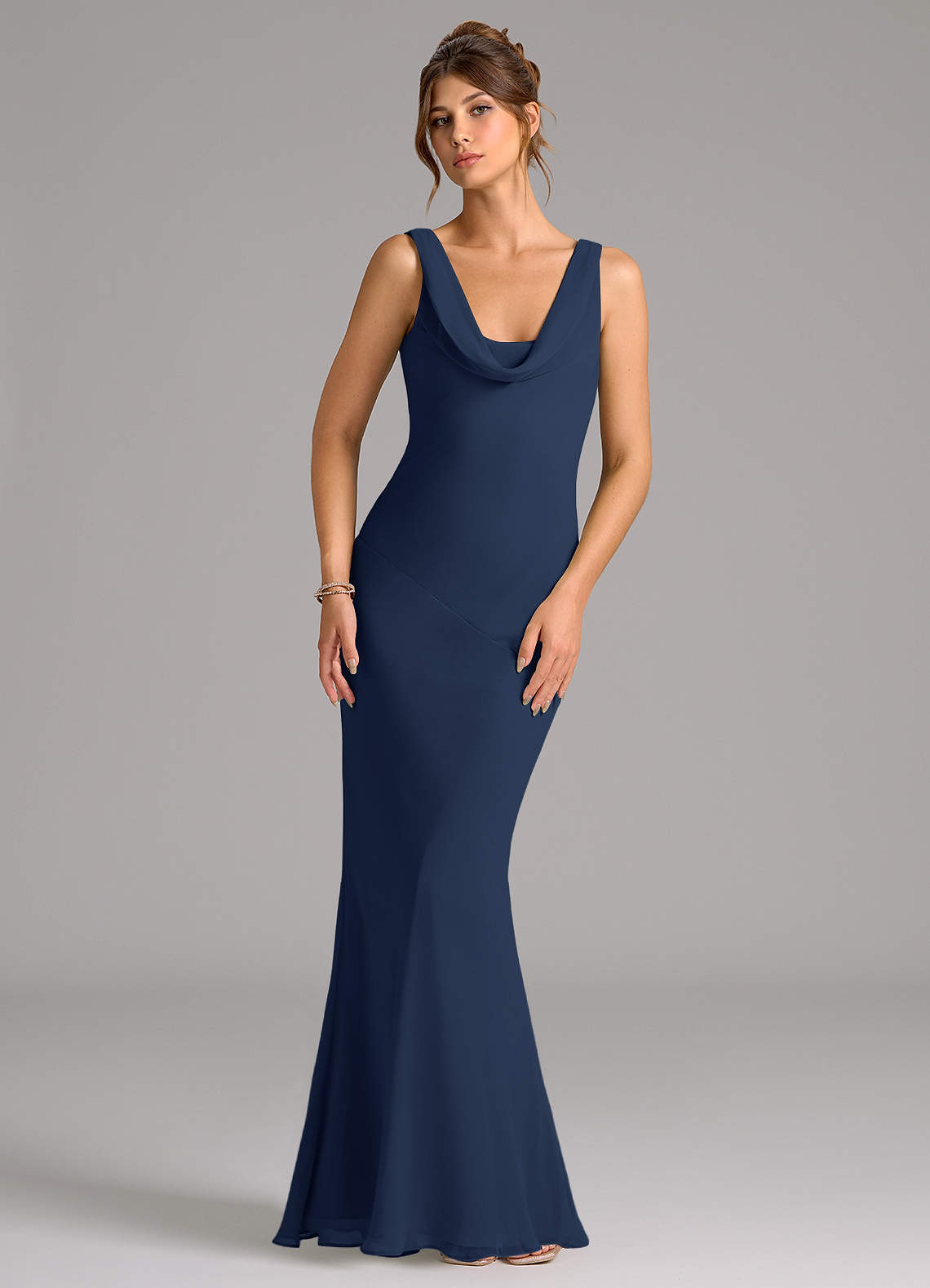 elyessen Rylina Sky Blue Mermaid Pleated Chiffon Dress 3