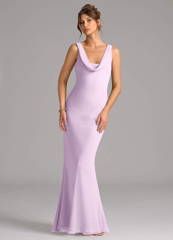 elyessen Rylina Sky Blue Mermaid Pleated Chiffon Dress 5