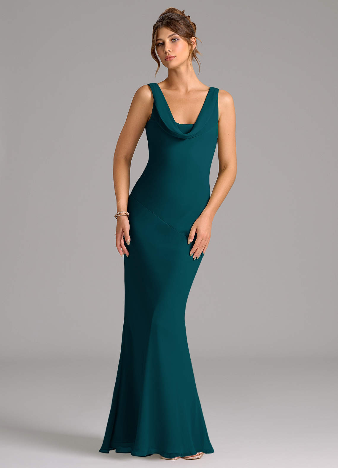 elyessen Rylina Sky Blue Mermaid Pleated Chiffon Dress 2