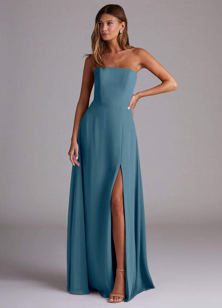 elyessen Wren Black A-Line Side Slit Chiffon Convertible Dress 3