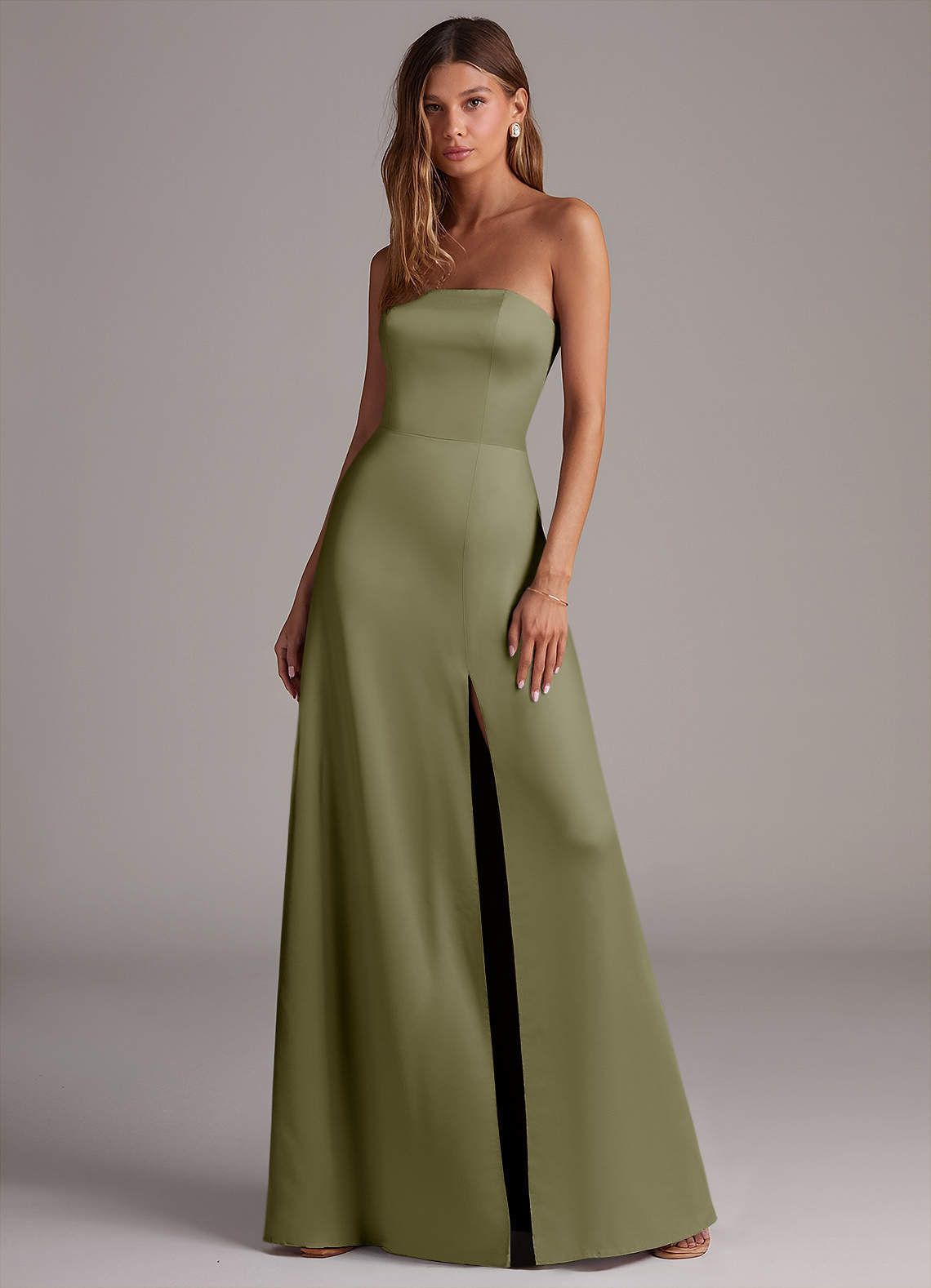 elyessen Wren Black A-Line Strapless Stretch Satin Convertible Dress 1