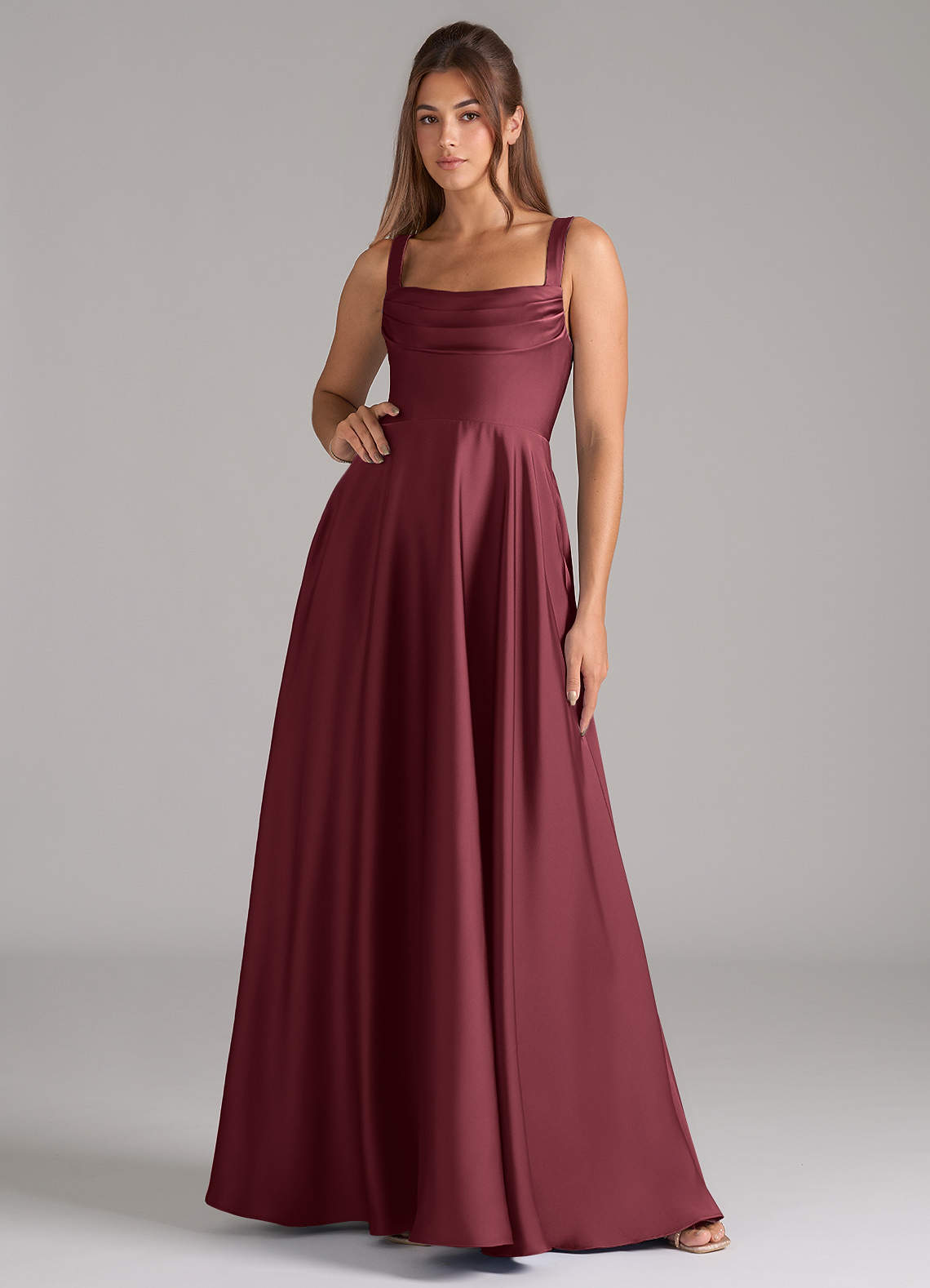 elyessen Shaude Black A-Line Pleated Stretch Satin Dress 6