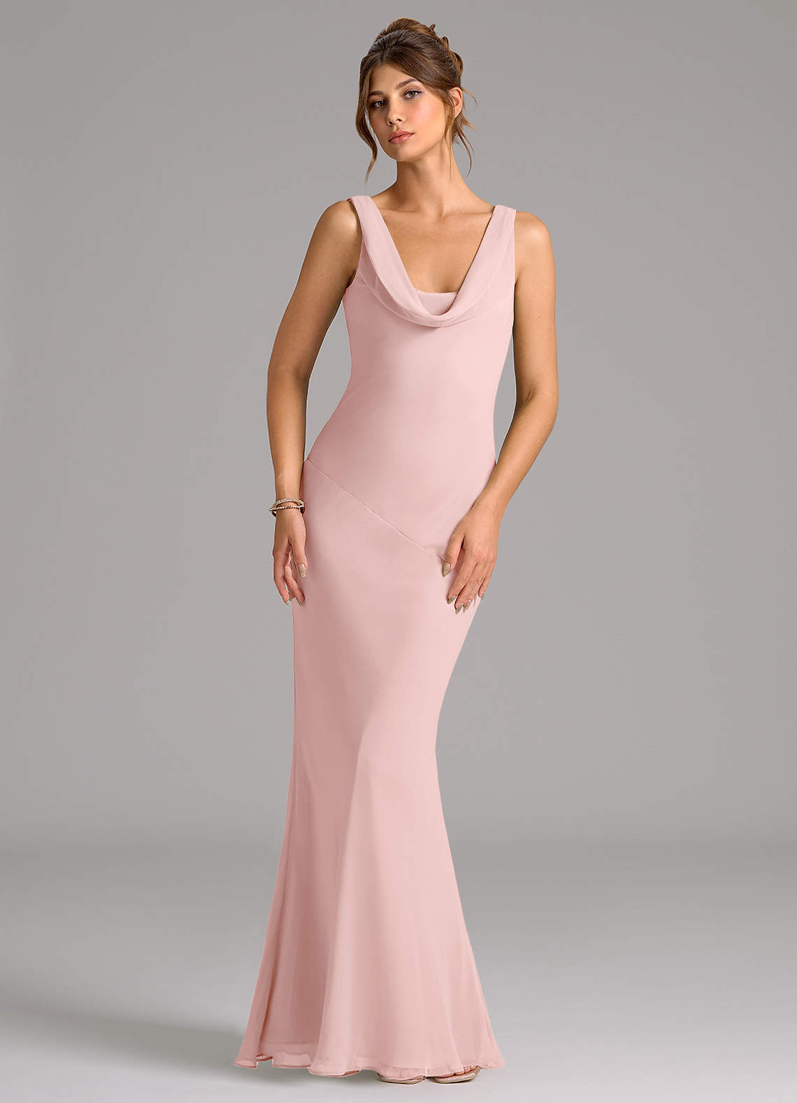 elyessen Rylina Sky Blue Mermaid Pleated Chiffon Dress 4